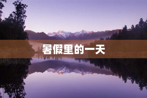 暑假里的一天 暑假里的一天
