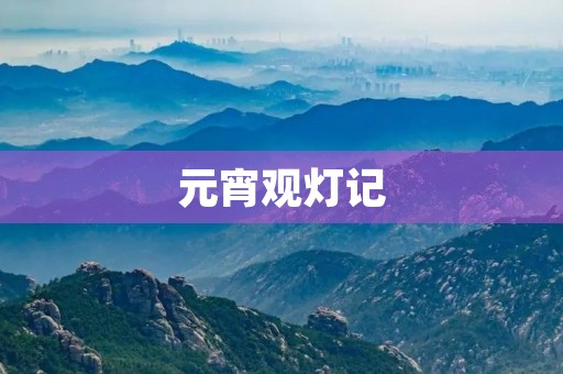 元宵观灯记