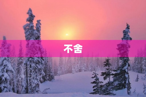不舍 不舍