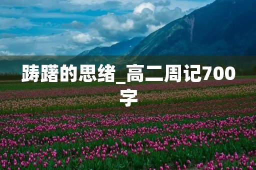 踌躇的思绪_高二周记700字 踌躇的思绪_高二周记700字
