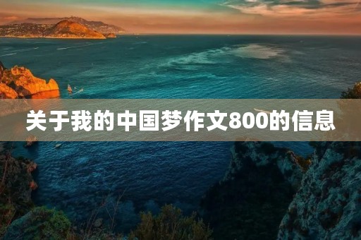 关于我的中国梦作文800的信息