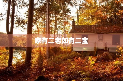 家有二老如有二宝 家有二老如有二宝