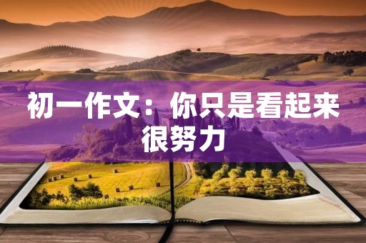 初一作文:你只是看起来很努力 初一作文:你只是看起来很努力