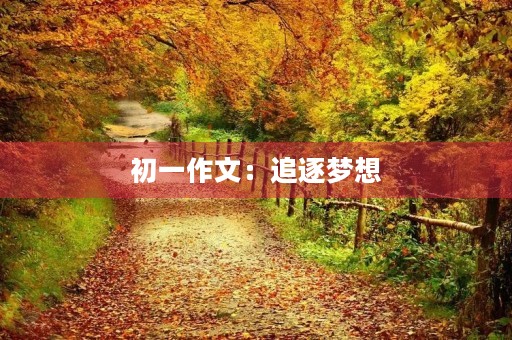 初一作文：追逐梦想