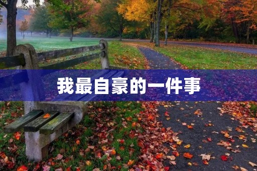 我最自豪的一件事 我最自豪的一件事