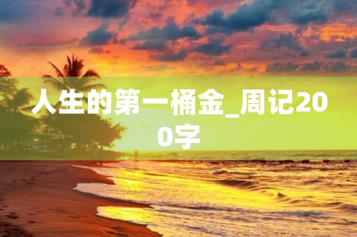 人生的第一桶金_周记200字