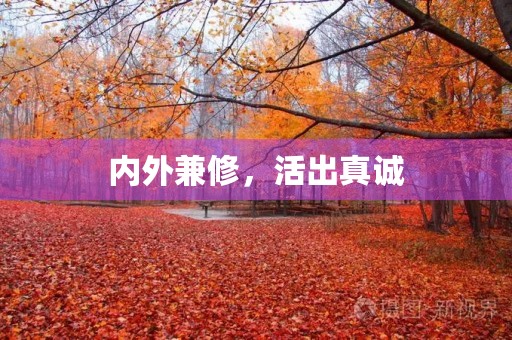 内外兼修,活出真诚 内外兼修,活出真诚