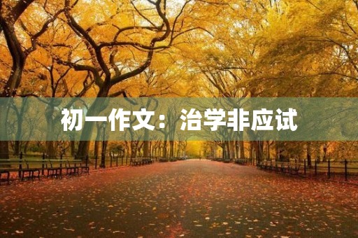 初一作文:治学非应试 初一作文:治学非应试