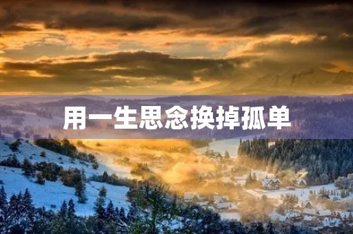 用一生思念换掉孤单