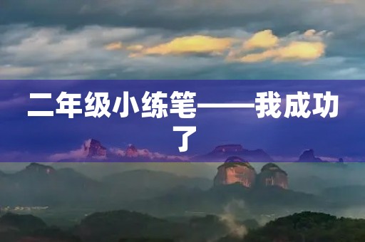 二年级小练笔——我成功了