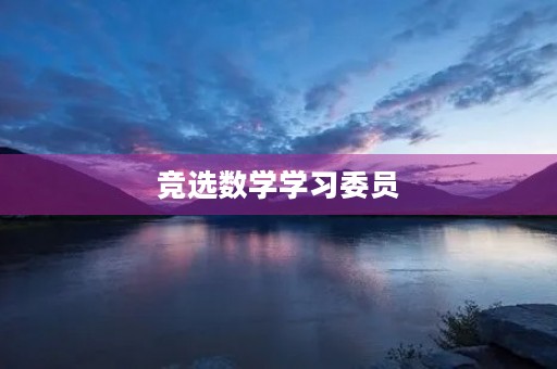 竞选数学学习委员 竞选数学学习委员