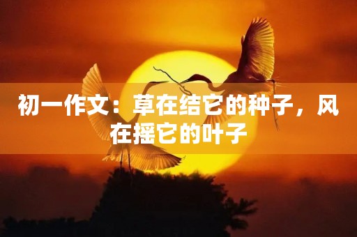 初一作文：草在结它的种子，风在摇它的叶子