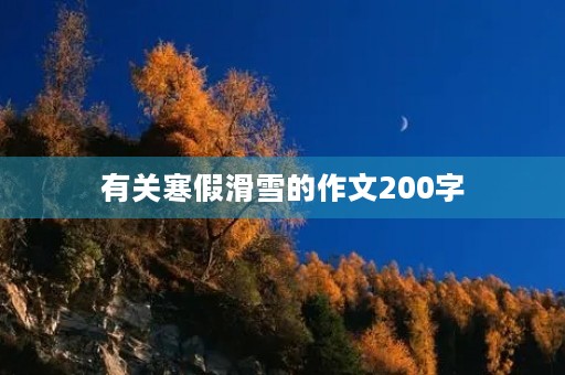 有关寒假滑雪的作文200字 有关寒假滑雪的作文200字
