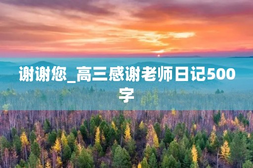 谢谢您_高三感谢老师日记500字
