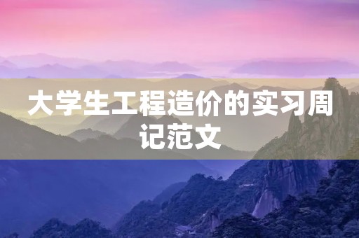 大学生工程造价的实习周记范文 大学生工程造价的实习周记范文