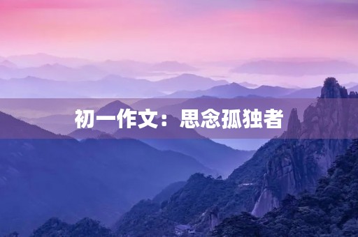 初一作文：思念孤独者