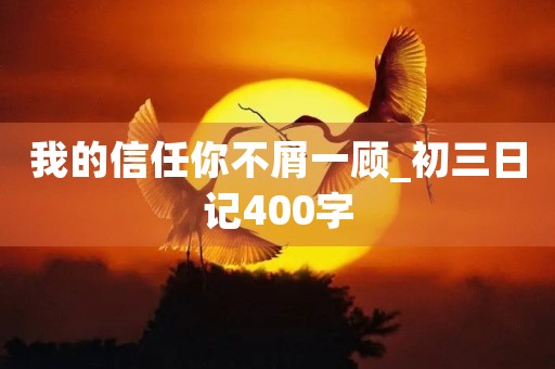 我的信任你不屑一顾_初三日记400字