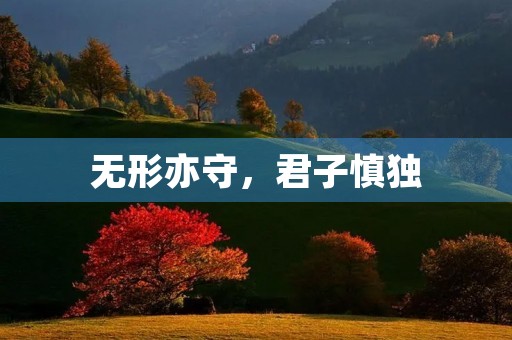 无形亦守，君子慎独