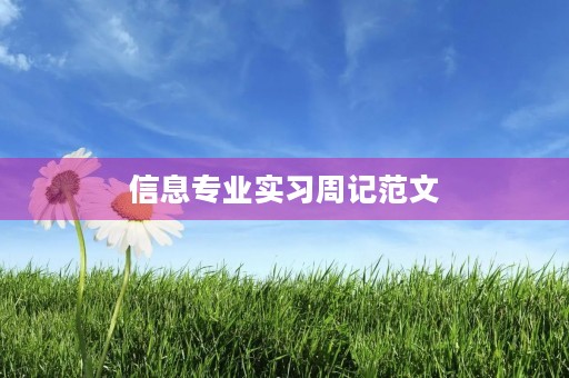信息专业实习周记范文 信息专业实习周记范文