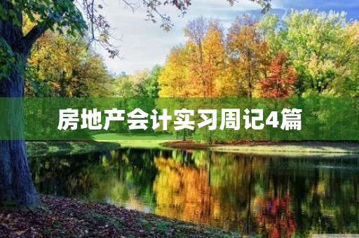 房地产会计实习周记4篇 房地产会计实习周记4篇