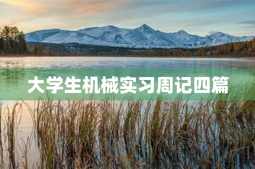 大学生机械实习周记四篇