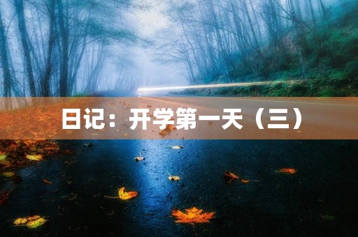 日记：开学第一天（三）