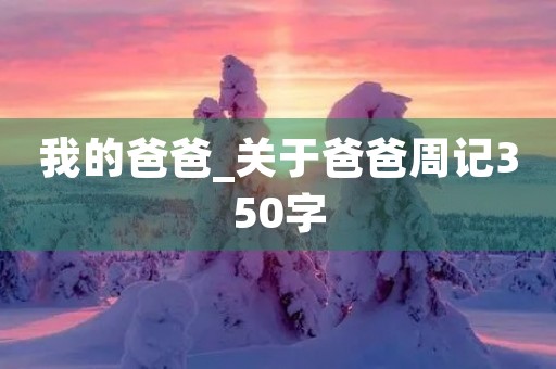 我的爸爸_关于爸爸周记350字
