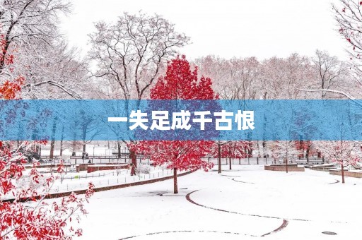 一失足成千古恨 一失足成千古恨