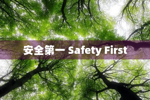 安全第一 Safety First 安全第一 Safety First