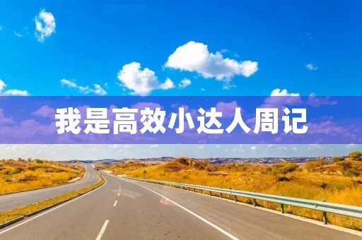 我是高效小达人周记 我是高效小达人周记