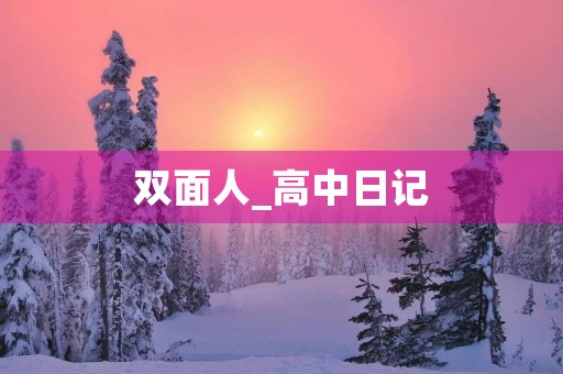 双面人_高中日记 双面人_高中日记