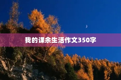 我的课余生活作文350字 我的课余生活作文350字