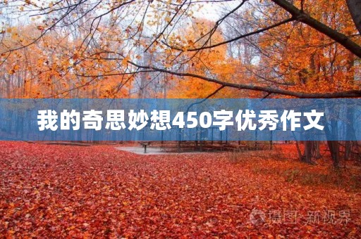 我的奇思妙想450字优秀作文 我的奇思妙想450字优秀作文