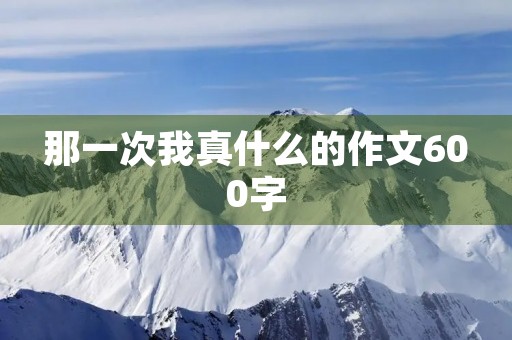 那一次我真什么的作文600字 那一次我真什么的作文600字