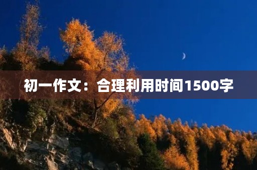 初一作文：合理利用时间1500字