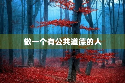 做一个有公共道德的人 做一个有公共道德的人