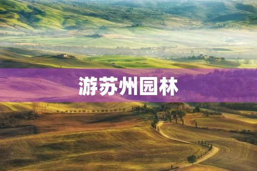 游苏州园林 游苏州园林