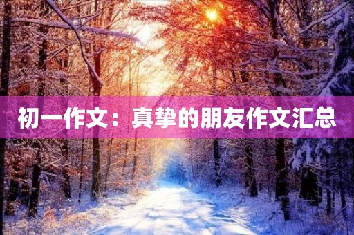 初一作文：真挚的朋友作文汇总