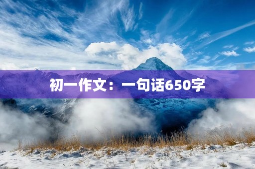 初一作文：一句话650字