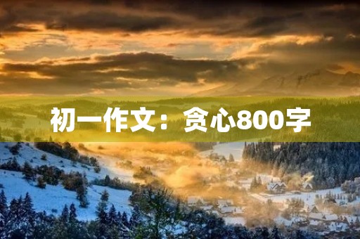 初一作文：贪心800字