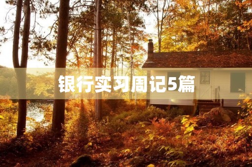 银行实习周记5篇