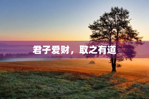 君子爱财,取之有道 君子爱财,取之有道