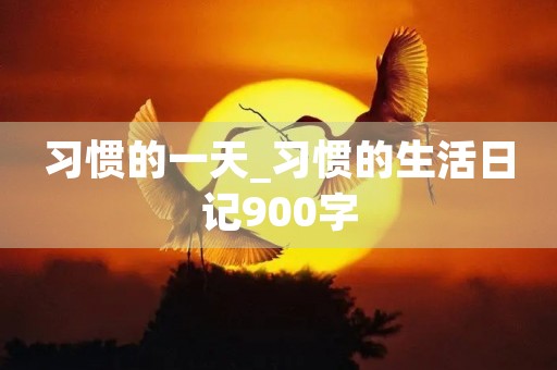 习惯的一天_习惯的生活日记900字 习惯的一天_习惯的生活日记900字
