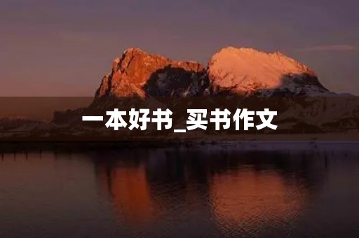 一本好书_买书作文
