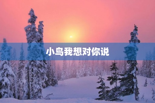 小鸟我想对你说 小鸟我想对你说