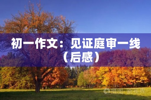 初一作文:见证庭审一线(后感) 初一作文:见证庭审一线(后感)