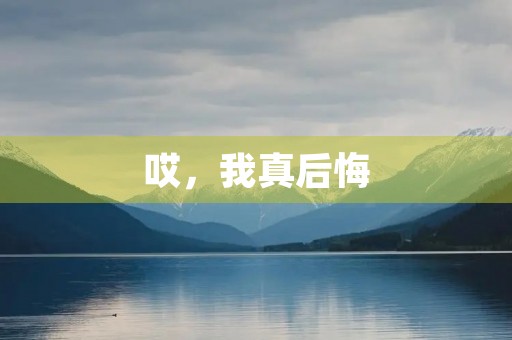 哎,我真后悔 哎,我真后悔