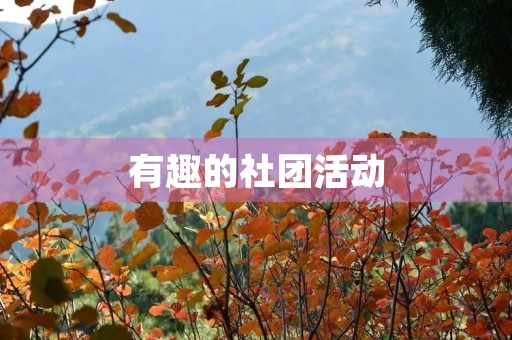 有趣的社团活动 有趣的社团活动