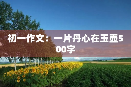 初一作文:一片丹心在玉壶500字 初一作文:一片丹心在玉壶500字