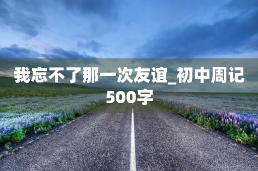 我忘不了那一次友谊_初中周记500字